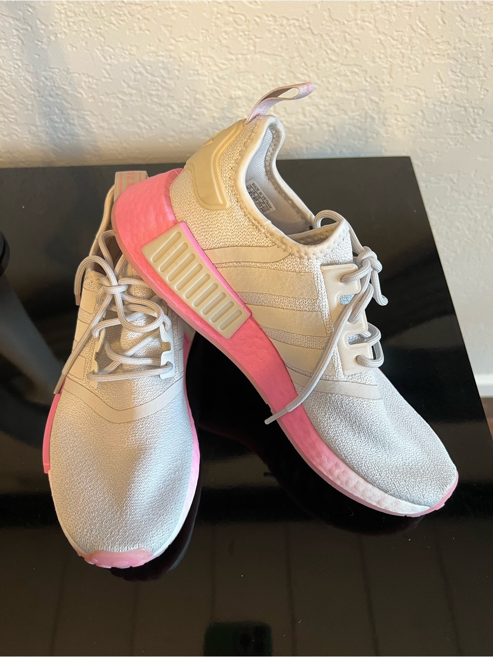 adidas Women's Cream and Pink Athletic Sneakers